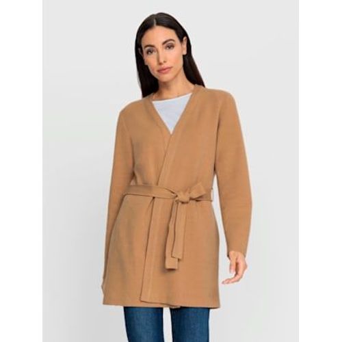 Veste Longue En Tricot Avec Viscose - Rick Cardona - Couleur Chamois
