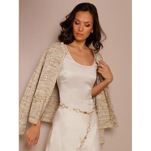 Veste En Tricot 30% Soie - Creation L Premium - Couleur Ivoire-Chamois