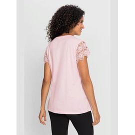 T-Shirt À Manches Courtes 50% Coton Et 50% Modal - - Rose Clair