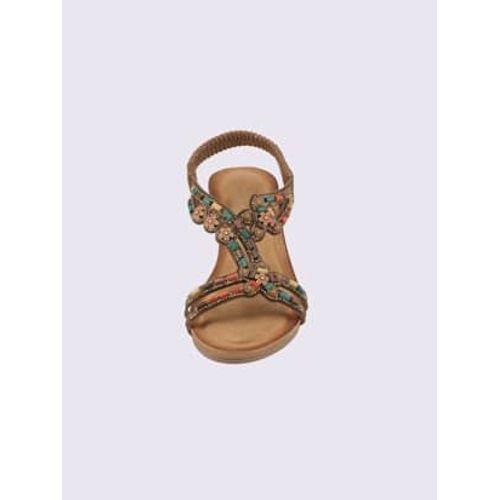 Sandales Matière Textile Agréable À Porter - - Couleur Bronze-Multicolore - 42