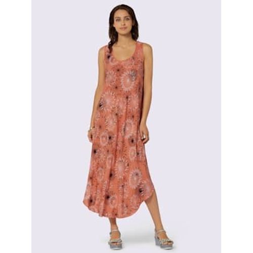 Robe Imprimée Pure Viscose - - Papaye-Graphite Imprimé