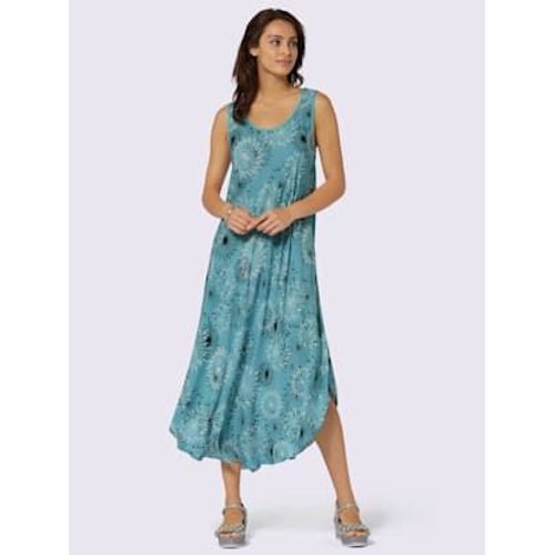 Robe Imprimée Pure Viscose - - Bleu Océan-Graphite-Imprimé