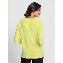 T-Shirt À Manches 3/4 50% Coton - - Blanc-Citron Vert Imprimé