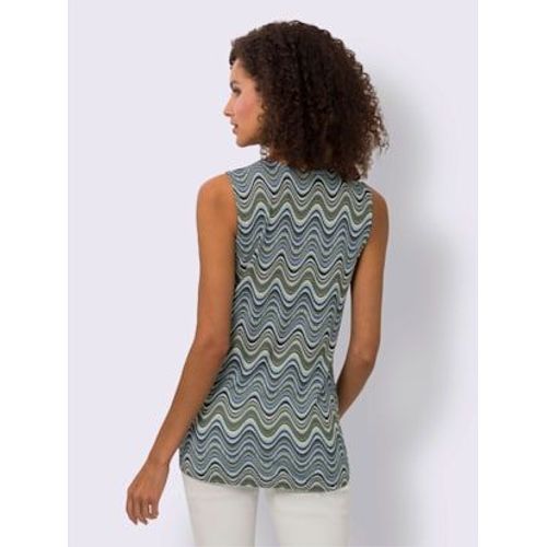 Débardeur Pure Viscose - Linea Tesini - Kaki-Noir Imprimé