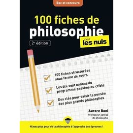 100 Fiches De Philosophie Pour Les Nuls