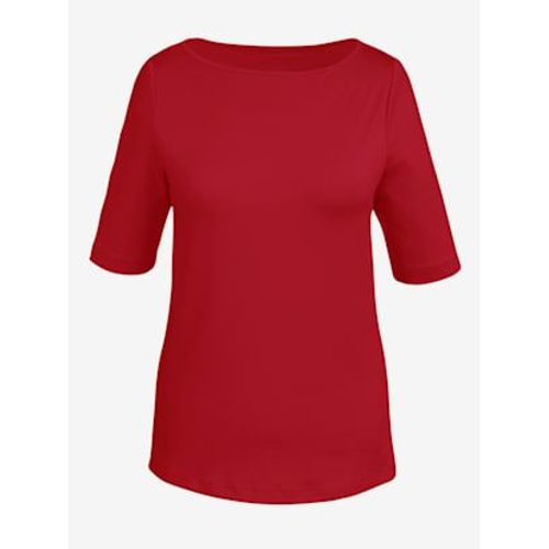 T-Shirt Encolure En U Féminine - - Rouge