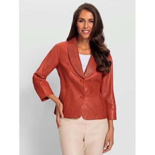 Veste En Cuir Pur Cuir D'agneau Nappa - Ashley Brooke - Rouille