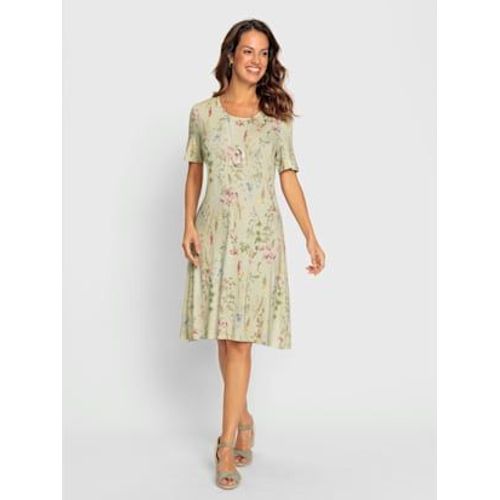 Robe En Jersey Qualité Viscose Douce - - Pistache Imprimé