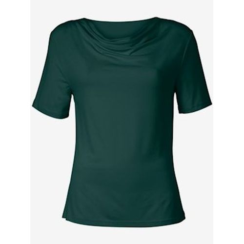 T-Shirt Féminin Élégant Col Bénitier - - Vert Sapin