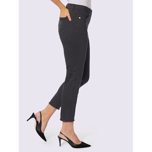 Jean Skinny Franges Tendance À L'ourlet - Ashley Brooke - Noir