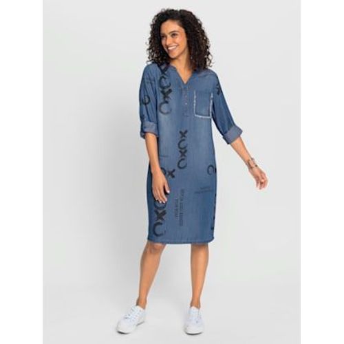 Robe D'été Pur Lyocell - - Bleu Blanchi-Noir Imprimé