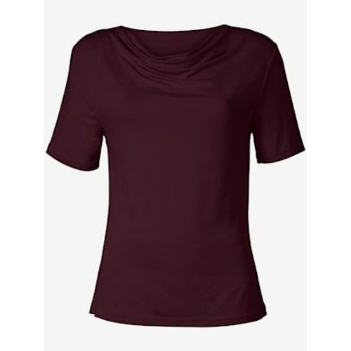 T-Shirt Féminin Élégant Col Bénitier - - Bordeaux