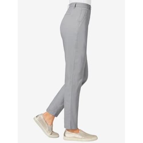 Pantalon Chino Femme En Coton Extensible - - Gris