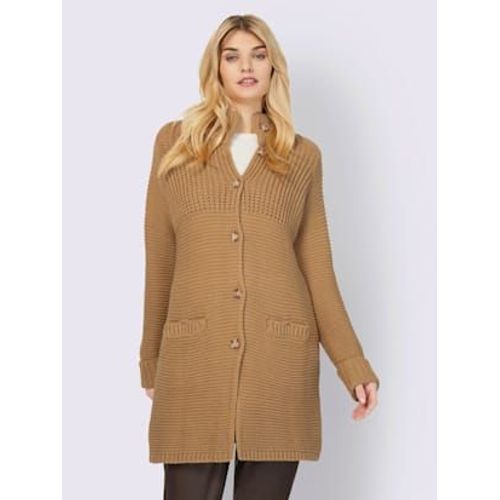 Veste En Tricot 15% Laine - Linea Tesini - Couleur Chamois