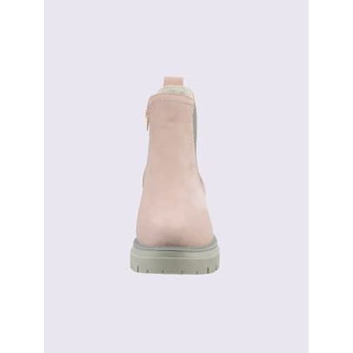 Bottines Cuir Velours De Vache Rose