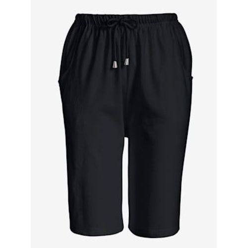 Bermuda Féminin À La Ceinture Élastique - - Marine
