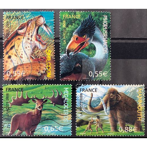 Série Faune Préhistorique 2008 - Très Jolis N° 4175 4176 4177 4178 Obl - France Année 2008 - Brn83 - N33709