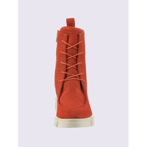 Bottines Lacets De Fabrication Portugaise Rouge