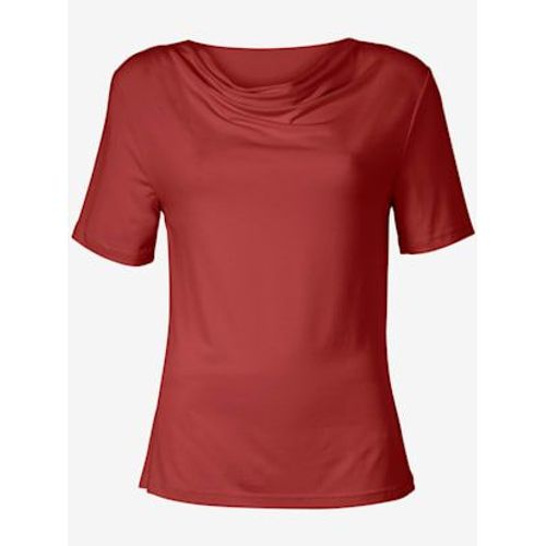 T-Shirt Féminin Élégant Col Bénitier - - Cannelle
