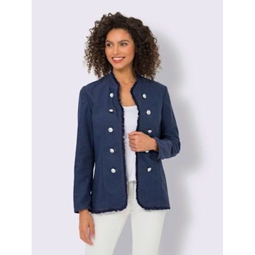 Veste Blazer Mélange De Lin De Qualité - Linea Tesini - Bleu Délavé