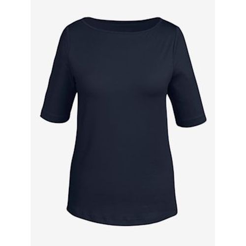 T-Shirt Encolure En U Féminine - - Marine