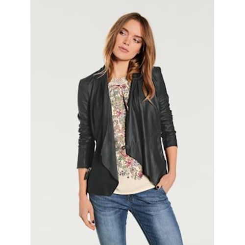 Veste En Cuir Modèle Décontracté Et Élégant - Ashley Brooke - Noir