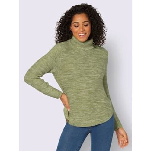 Pull 54% Coton - Collection L - Vert Chiné