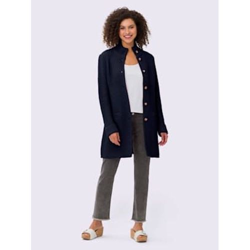 Veste En Tricot 15% Laine - Linea Tesini - Marine