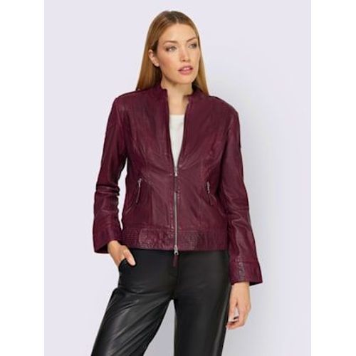 Veste En Cuir Délavé Tendance - Rick Cardona - Bordeaux