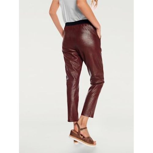 Pantalon En Cuir Forme Jogging Tendance - Rick Cardona - Marron