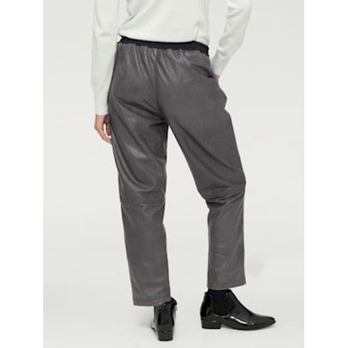 Pantalon En Cuir Forme Jogging Tendance - Rick Cardona - Gris