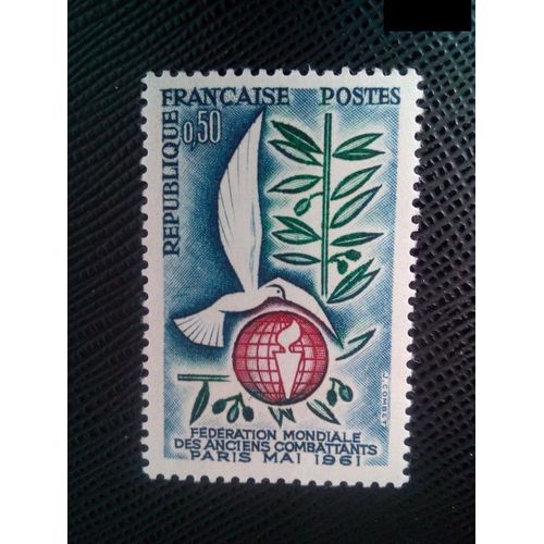 Timbre France ( Yt 1292 ) 1961 Fédération Mondiale Des Vétérans