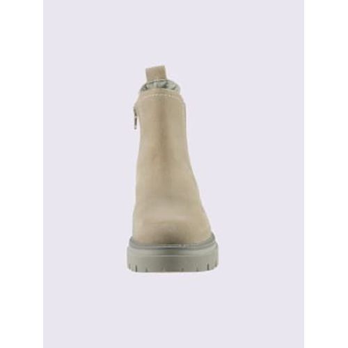 Bottines Cuir Velours De Vache Beige