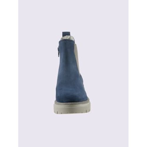 Bottines Cuir Velours De Vache Bleu