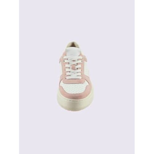 Baskets Cuir De B?uf Nappa Et Velours Rose Blanc