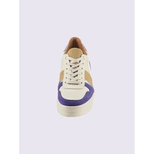 Baskets De Fabrication Portugaise Blanc Violet Motifs
