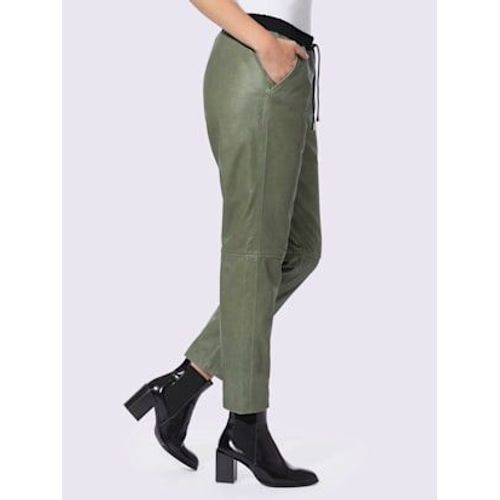 Pantalon En Cuir Forme Jogging Tendance - Rick Cardona - Kaki