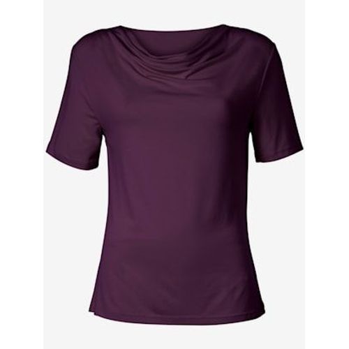 T-Shirt Féminin Élégant Col Bénitier - - Aubergine