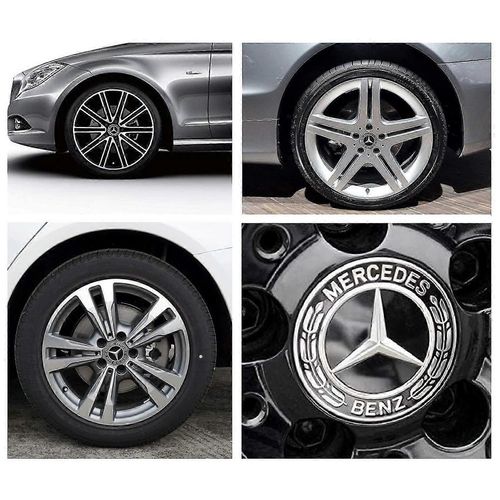 4 Pièces Capuchons Centraux Compatible Avec Mercedes Benz 75mm Enjoliveur Central Abs Accessoires De Voiture