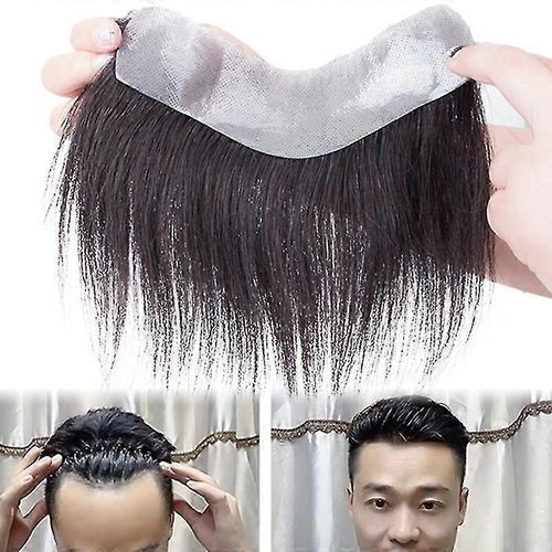 Hair Toupee Pour Hommes Frange Perruque Pièce Trimmable Adhésif Postiche Naturel