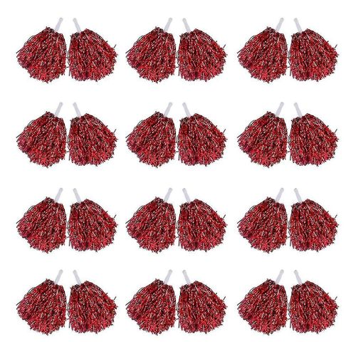 24pcs Cheerleading Pom Poms Feuille Métallique Cheer Pom Poms Avec Poignée En Plastique Pour Adultes Enfants Cheerl
