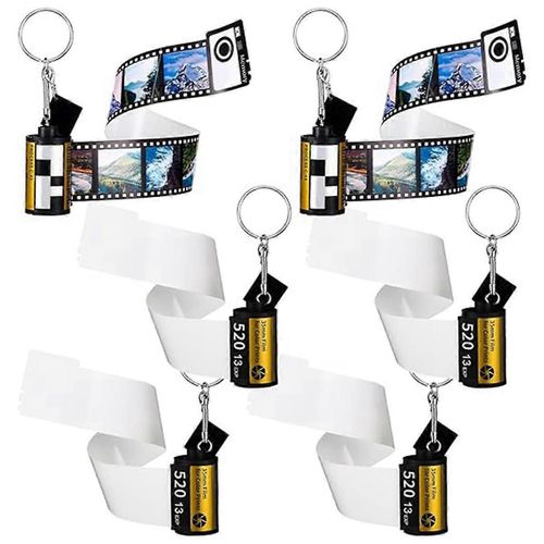 6 Pcs Sublimation Camera Film Roll Porte-clés avec 15 photos Album Picture Key Chain pour la naissance de la mémoire