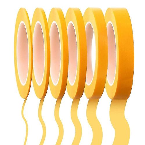 6 rouleaux de ruban adhésif fin 1/16,7/10,1/8,1/4,1/2,3/4 pouces x 55yard, ruban de masquage fineline, peintres aut