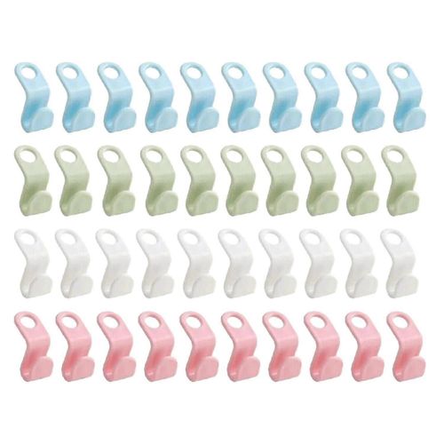 40 Pcs Vêtements Cintre Connecteur Crochets Placard Cintres Organisateur Clip peu encombrant