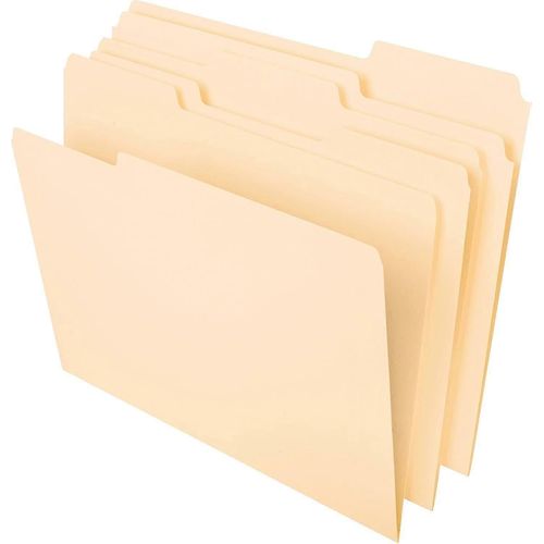 File Folders, Letter Size, 8-1/2 X 11 , Classic Manila, 1/3-Cut Tabs In Left,