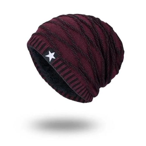 Vin Rouge - Bonnet Tricot Homme Chaud - Marque - Modèle - Vin Rouge - Rouge - Adulte - Homme