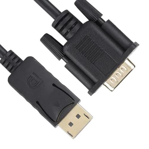 Noir - Adaptateur DisplayPort vers VGA - ESTINK - 1.8m - Résolution 1080p - Audio et Vidéo HD - Connecteurs Plaqués Or