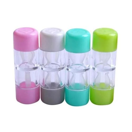 Rose, Gris Blanc, Lac Bleu, Vert Herbe - Étui À Lentilles De Contact,4 Boîtes De Rangement De Lentilles De Contact,Bouteille À Double Tête,Pour Voyage,Shopping,Travailler 