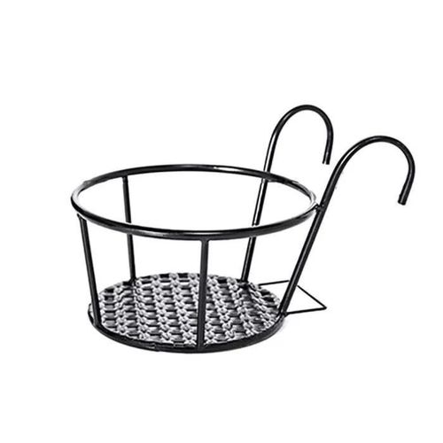 Support Suspendu Pour Plantes - Jardin Balcon - Pot De Fleur En Fer Noir