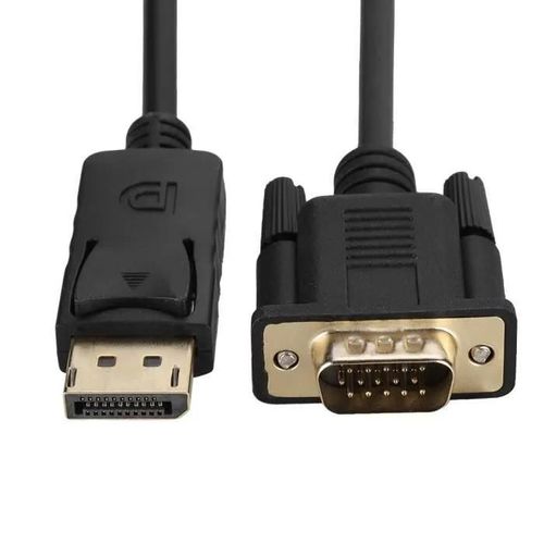 Câble DisplayPort vers VGA, DP vers VGA Protable HD 1080P DisplayPort vers VGA, 1,8 m femmes maison hommes pour ordinateur portable